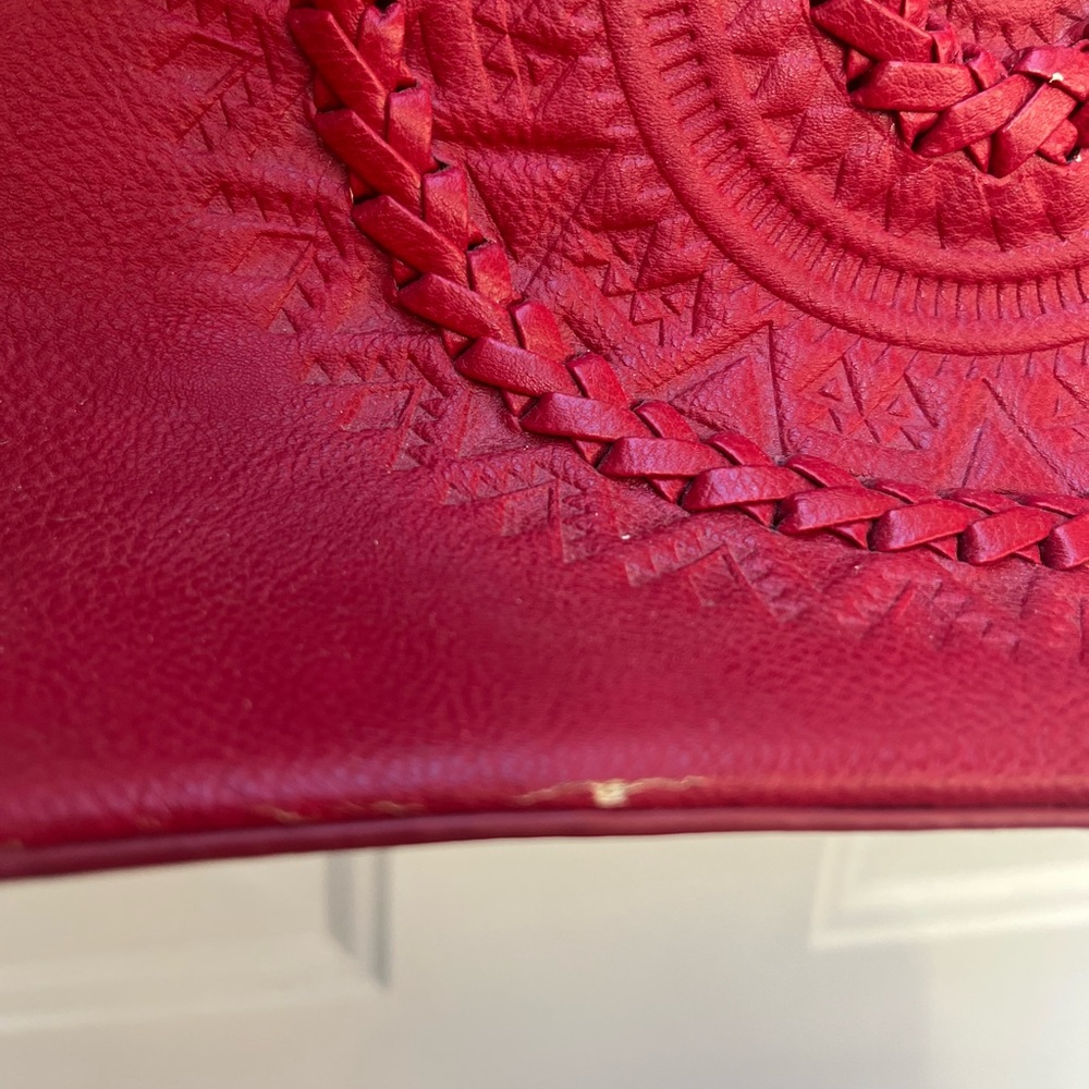 Desigual Red Embroidered Bandana Shoulder Bag - Picture 5 of 7